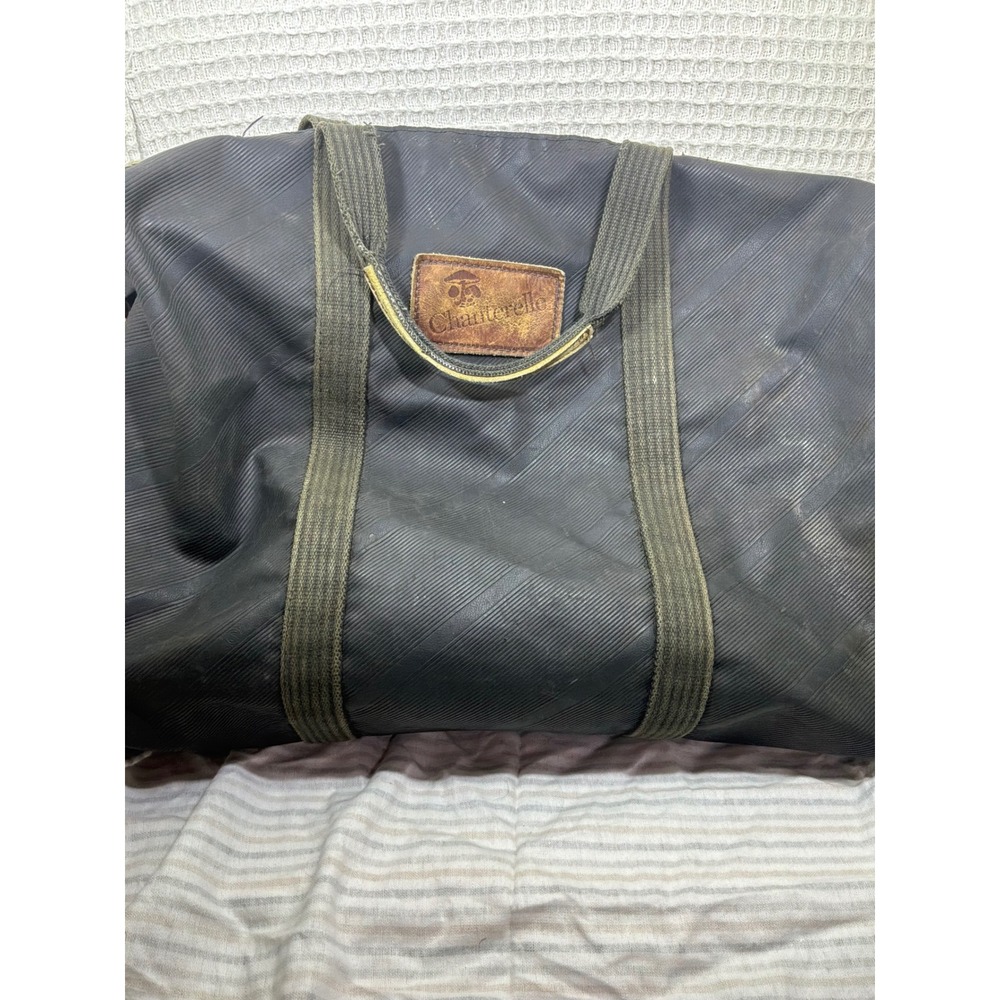 [Gorpcore] Unisex Chanterelle Duffle Bag Large Black Ribbed Rubber Leather‎